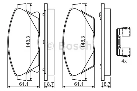 Комплект тормозных колодок переднего., CADILLAC ATS CHEVROLET CRUZE, ORLANDO, TRAX, VOLT OPEL AMPERA, ASTRA J, ASTRA J GTC, MOKKA / MOKKA X, ZAFIRA C VW PASSAT B2 1.3D-2.0D 05.86- BOSCH 0986494657