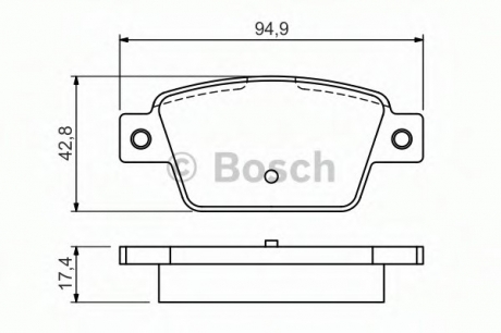 Комплект тормозных колодок, дисковый тормоз BOSCH 0986494536 (фото 1)