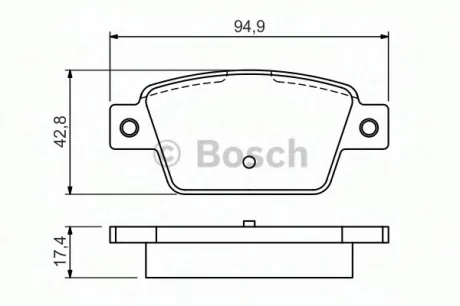 Комплект тормозных колодок, дисковый тормоз BOSCH 0986494536