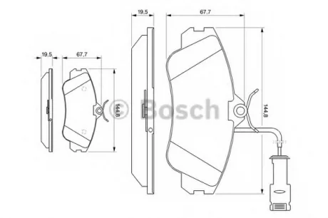 Комплект тормозных колодок, дисковый тормоз BOSCH 0986461115