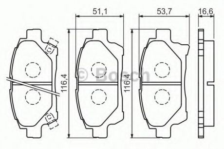 Комплект тормозных колодок, дисковый тормоз BOSCH 0986494333