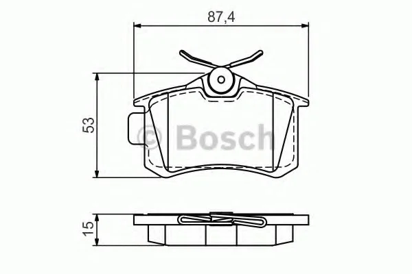 Комплект тормозных колодок, дисковый тормоз BOSCH 0986494519 (фото 1)