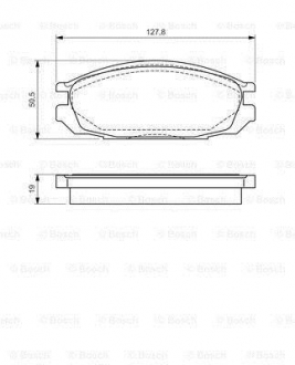 Комплект тормозных колодок, дисковый тормоз BOSCH 0986461133 (фото 1)