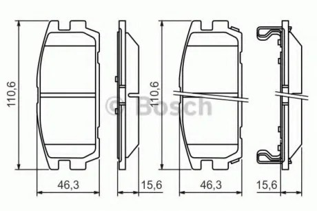 Комплект тормозных колодок, дисковый тормоз BOSCH 0986494137