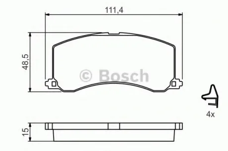 Колодки тормозные передние дисковые BOSCH 0986424465