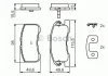 Комплект тормозных колодок переднего., DAIHATSU MOVE, SIRION, YRV TOYOTA DUET 1.0/1.3 04.98- BOSCH 0986424697 (фото 1)