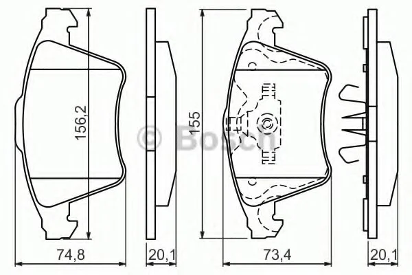 Комплект тормозных колодок, дисковый тормоз BOSCH 0986494202 (фото 1)