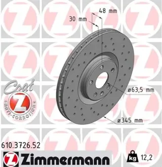 Диск гальмівний ZIMMERMANN 610372652