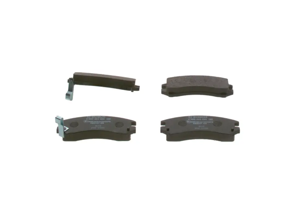 Комплект гальмівних колодок передн, NISSAN SUNNY II SUZUKI SWIFT II TATA INDICA, INDIGO 1.3-1.8 06.86- BOSCH 0986493450 (фото 1)