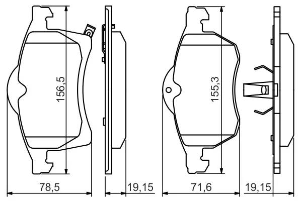 Комплект тормозных колодок, дисковый тормоз BOSCH 0986494508 (фото 1)