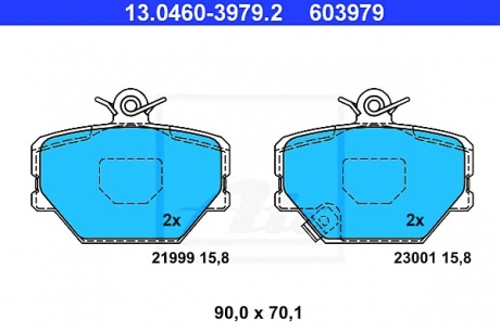 Комплект тормозных колодок, дисковый тормоз ATE 13046039792 (фото 1)