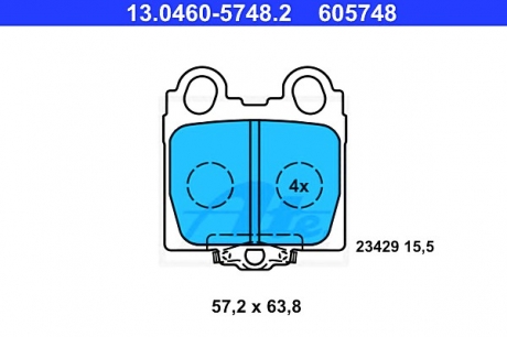 Комплект тормозных колодок, дисковый тормоз ATE 13046057482