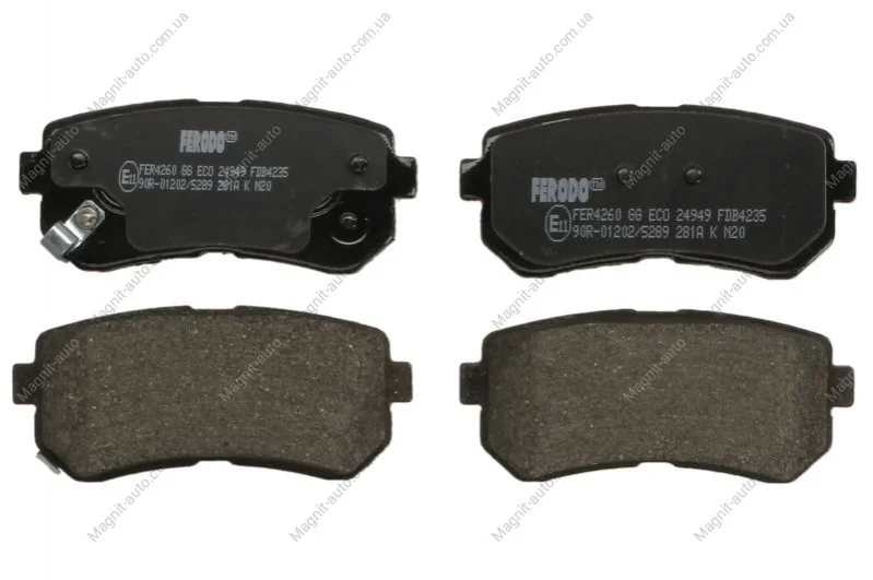 Колодки гальмівні, HYUNDAI i20/i30/ix20/ix35, KIA Sportage 04-15 FERODO FDB4235 (фото 1)