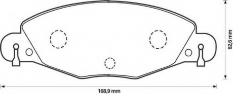 Комплект тормозных колодок, дисковый тормоз Jurid 573029JC (фото 1)