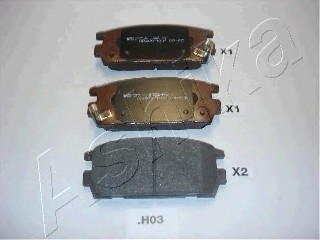 Комплект тормозных колодок, дисковый тормоз ASHIKA 510HH03 (фото 1)