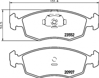 Комплект тормозных колодок, дисковый тормоз MINTEX MDB2076 (фото 1)