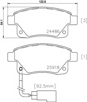 Комплект тормозных колодок, дисковый тормоз MINTEX MDB2853