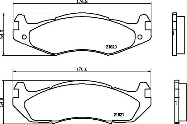 Комплект тормозных колодок переднего., CHEVROLET CAPRICE HUMMER HUMMER H1 JEEP CHEROKEE, CJ5 - CJ8, COMANCHE, GRAND WAGONEER, WRANGLER I 2.1D-6.5D 09.79-12.04 TEXTAR 2182001 (фото 1)