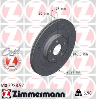 Диск гальмівний SPORT Z ZIMMERMANN 610372852
