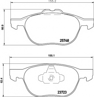 Комплект тормозных колодок, дисковый тормоз TEXTAR 2574801 (фото 1)