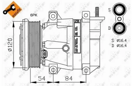 KOMPRESOR KLIMATYZACJI CHEVROLET AVEO 1.4 (08-) NRF 32220