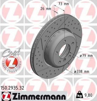 TARCZA HAMULC. BMW 3 E90 05-11 PRZУD ZIMMERMANN 150293532
