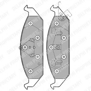 Комплект тормозных колодок, дисковый тормоз Delphi LP1161 (фото 1)