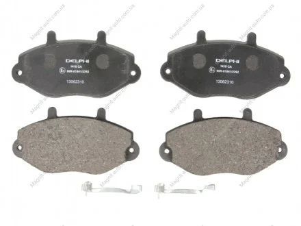 Комплект тормозных колодок переднего., FORD TRANSIT, TRANSIT TOURNEO 2.0-2.5D 04.91-12.00 Delphi LP1418