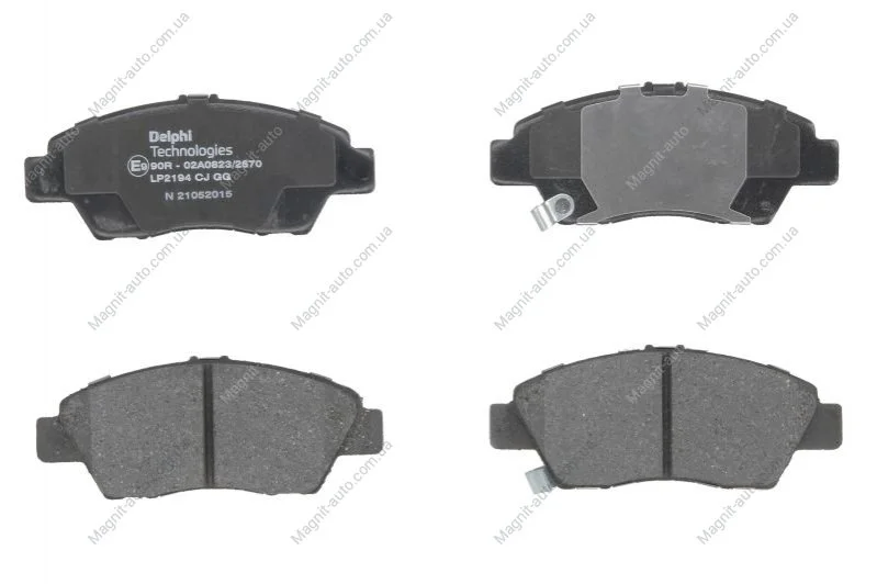 Комплект тормозных колодок переднего., HONDA CITY V, CIVIC VIII, CR-Z, INSIGHT, JAZZ III, JAZZ IV, JAZZ V 1.2-1.5H 01.06- Delphi LP2194 (фото 1)
