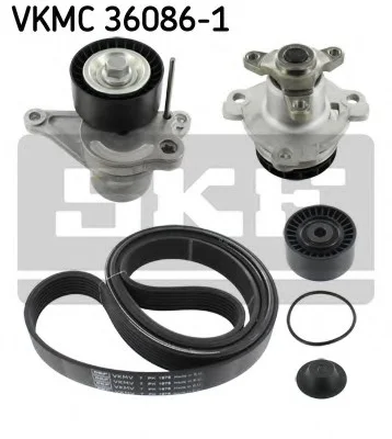 Водяной насос + комплект ручейковых ремней SKF VKMC360861 (фото 1)