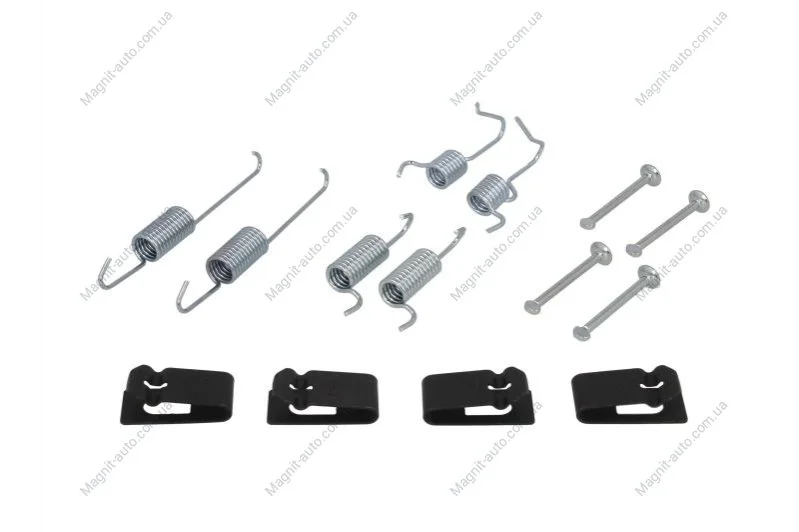 Монтажний набір гальмівної колодки (AKEBONO/BOSCH/LUCAS/NBK) NISSAN CUBE, JUKE, LEAF, NOTE, QASHQAI +2, QASHQAI I, TIIDA, X-TRAIL, X-TRAIL II RENAULT KOLEOS I TOYOTA AVENSIS 1.0-Electric 04.99- Delphi LY1402 (фото 1)