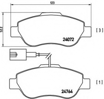 Комплект тормозных колодок, дисковый тормоз BREMBO P23107 (фото 1)