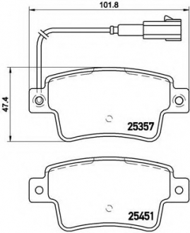Комплект тормозных колодок, дисковый тормоз BREMBO P23142