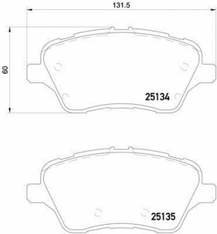 Комплект тормозных колодок, дисковый тормоз BREMBO P24151