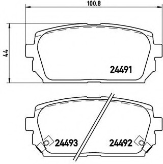 Комплект тормозных колодок, дисковый тормоз BREMBO P30040 (фото 1)