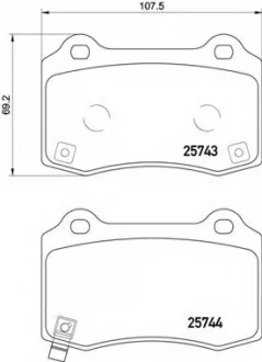 Комплект тормозных колодок, дисковый тормоз BREMBO P30074