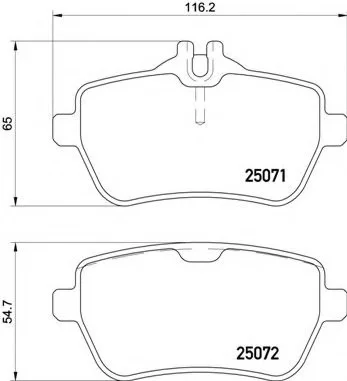 Комплект гальмівних колодок з 4 шт. дисків BREMBO P50117 (фото 1)