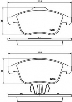 Комплект тормозных колодок, дисковый тормоз BREMBO P68047 (фото 1)