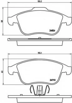 Гальмівні колодки дискові BREMBO P68047