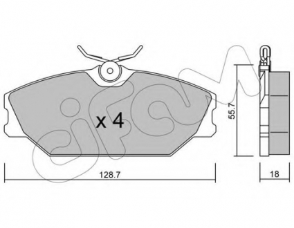 Комплект тормозных колодок, дисковый тормоз CIFAM 8221422 (фото 1)