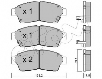 Комплект тормозных колодок, дисковый тормоз CIFAM 8221490 (фото 1)