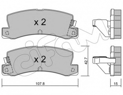 Комплект тормозных колодок, дисковый тормоз CIFAM 8221612 (фото 1)