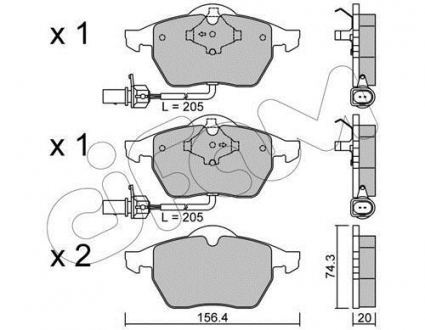 Комплект тормозных колодок, дисковый тормоз CIFAM 8221813 (фото 1)