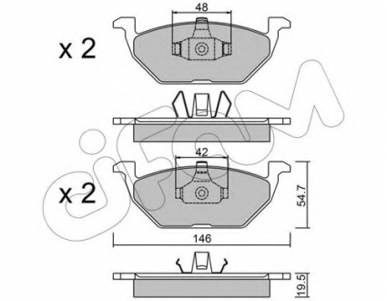 Комплект тормозных колодок, дисковый тормоз CIFAM 8222111
