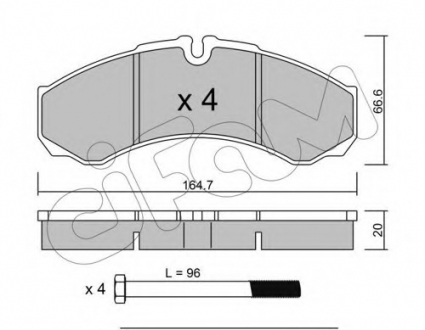 Комплект тормозных колодок, дисковый тормоз CIFAM 8222120 (фото 1)