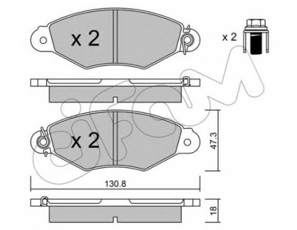 Комплект тормозных колодок, дисковый тормоз CIFAM 8222530 (фото 1)