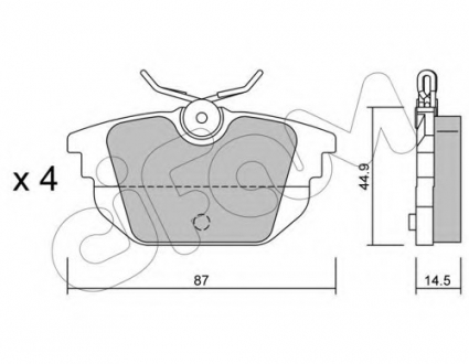 Комплект тормозных колодок, дисковый тормоз CIFAM 8222990