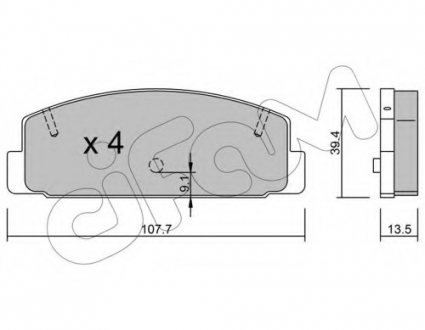 Комплект тормозных колодок, дисковый тормоз CIFAM 8223021 (фото 1)