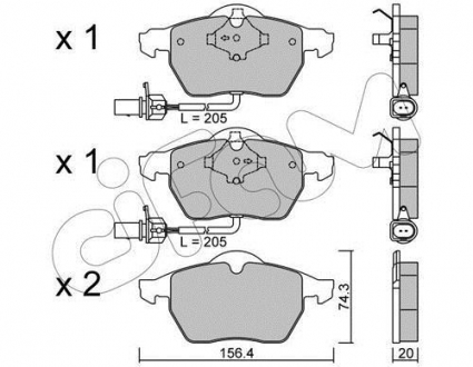 Комплект тормозных колодок, дисковый тормоз CIFAM 8223140 (фото 1)