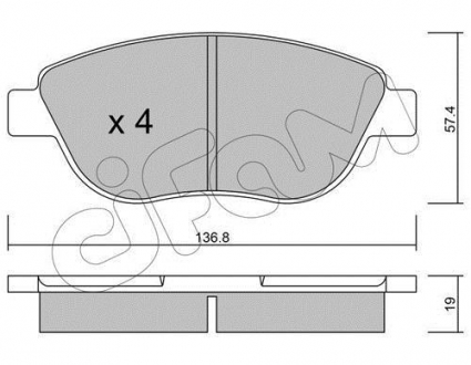 Комплект тормозных колодок, дисковый тормоз CIFAM 8223221 (фото 1)